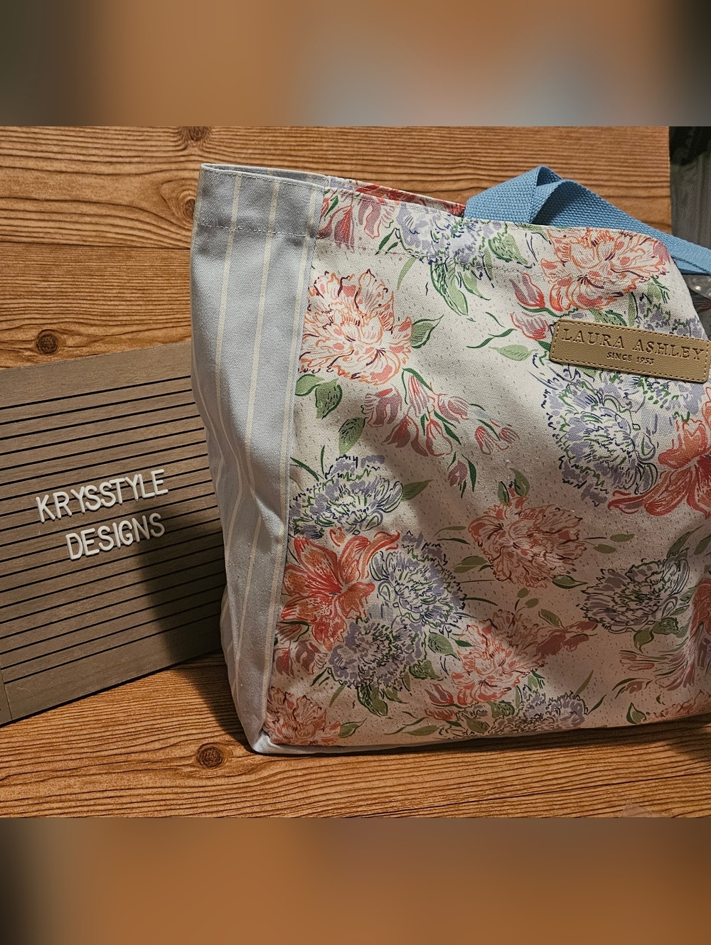 LAURA ASHLEY Floral Canvas Tote Bag New